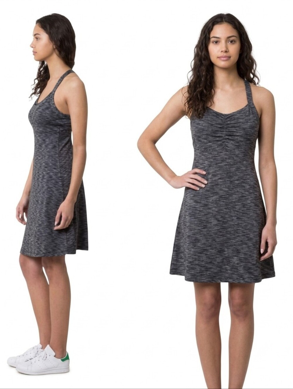 Mondetta Women's Heathered Black/Gray Athletic Travel Dress